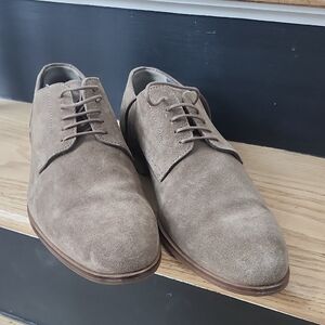 HUGO Men's Taupe Suede Derby Shoes